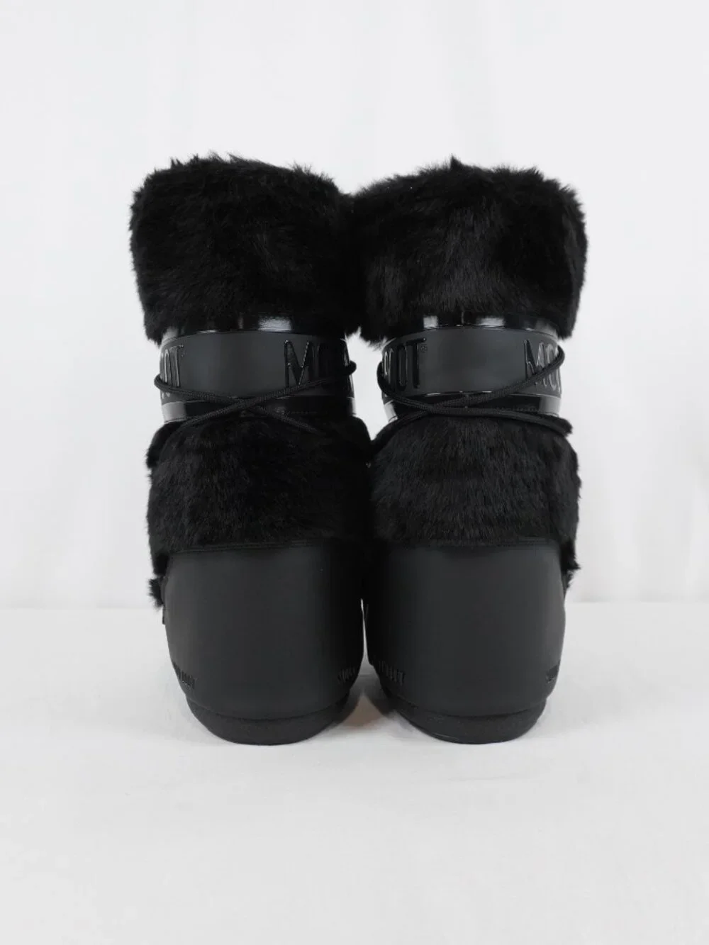Moon Boot Icon Logo Faux-Fur Tall Boots In Black - Moon Boot Size 35/38